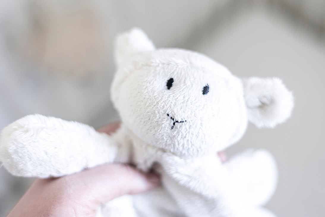 Schaapje knuffeldoekje – gepersonaliseerd met naam